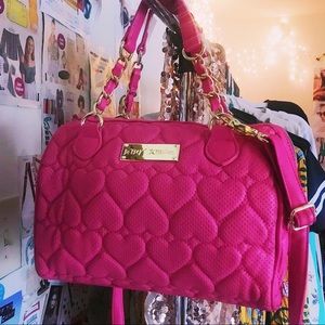 Betsey Johnson satchel w removable crossbody strap